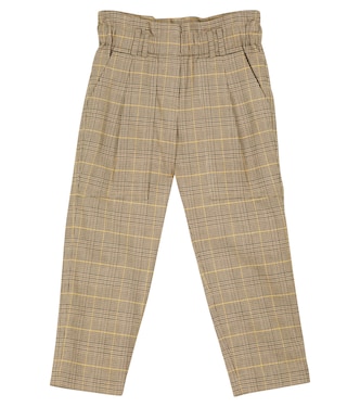 Checked stretch-cotton pants | Brunello Cucinelli Kids