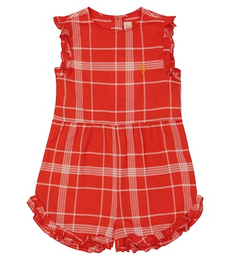 Squirrel checked cotton romper | The Animals Observatory