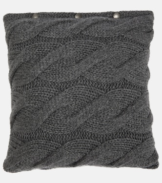 Cable-knit cashmere cushion | Brunello Cucinelli