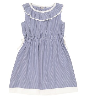 Striped cotton poplin dress | Il Gufo