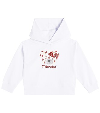 Printed cotton-blend jersey hoodie | Monnalisa