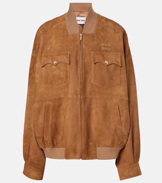 Logo suede jacket | Miu Miu