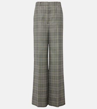 Pantalones flared de lana a cuadros | Stella McCartney