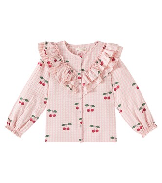 Blusa de algodón estampada con volantes | Konges Sløjd