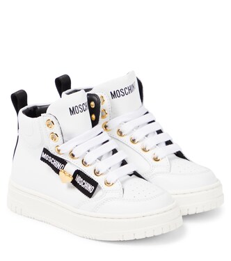 Logo leather sneakers | Moschino Kids