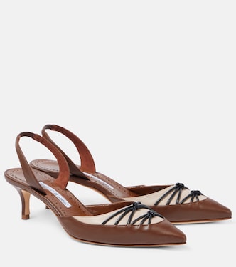 Maretsli 50 leather slingback pumps | Manolo Blahnik