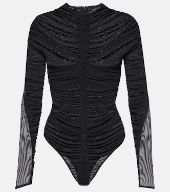 Sheer ruched bodysuit | Mugler
