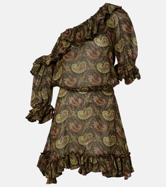 Ruffled one-shoulder minidress | Saint Laurent