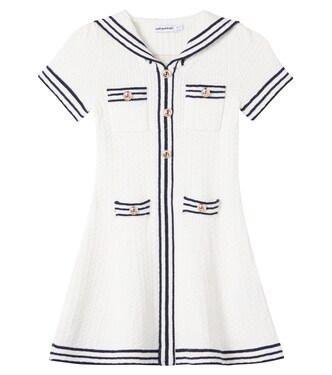 Cable-knit cotton-blend dress | Self-Portrait Kids