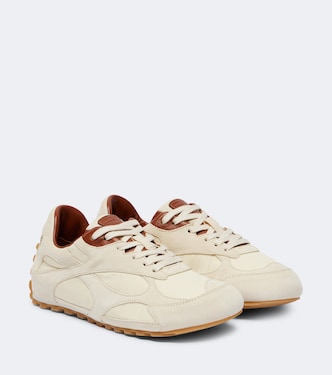 Orbit Flash suede-trimmed sneakers | Bottega Veneta