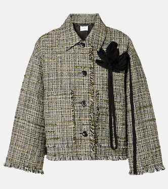 Floral-appliqué tweed jacket | Erdem