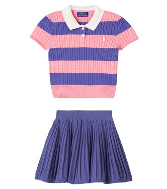 Cable-knit cotton shirt and skirt set | Polo Ralph Lauren Kids