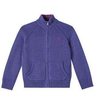 Logo zip-up cotton sweater | Polo Ralph Lauren Kids