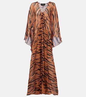 x Sabine Getty caftán de seda estampado | Adriana Degreas