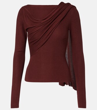 Draped silk-blend top | Aya Muse