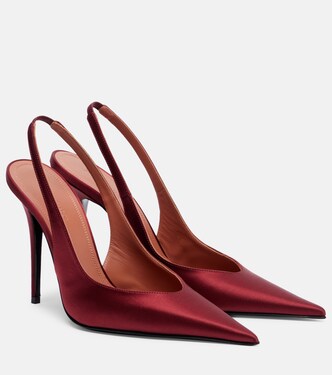 Anok 105 satin slingback pumps | Amina Muaddi