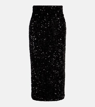 Sequined velvet midi skirt | Vince