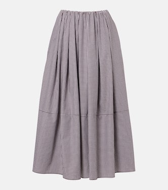 Solinas gingham cotton-blend midi skirt | Faithfull