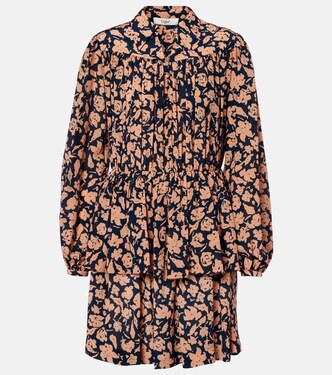 Floral gathered silk minidress | Chloé