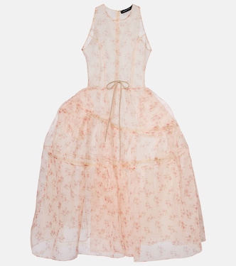 Floral sheer organza midi dress | Simone Rocha