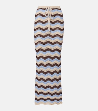 Helena open-knit cotton-blend maxi skirt | Bananhot