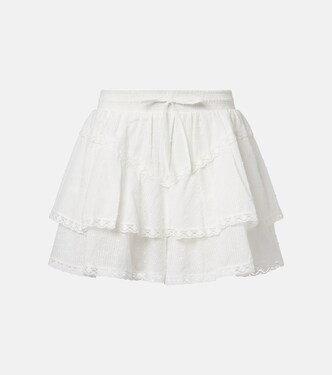 Thia embroidered tiered cotton shorts | Poupette St Barth