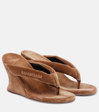 Tongs compensées Gaeta en velours | Balenciaga