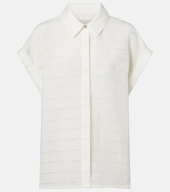 Camisa Andra en mezcla de lino y algodón a cuadros | Asceno