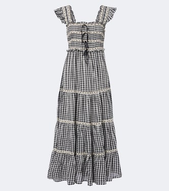 Chandra checked tiered cotton midi dress | Rixo