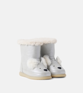 Deloniek wool-trimmed leather boots | Donsje