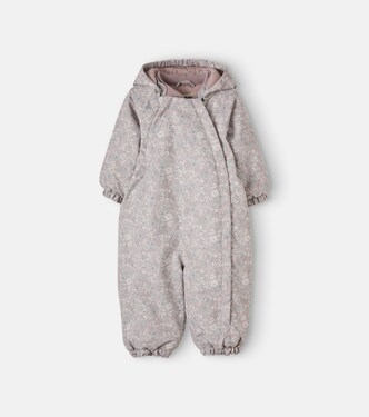 Baby Adi floral hooded snowsuit | Wheat