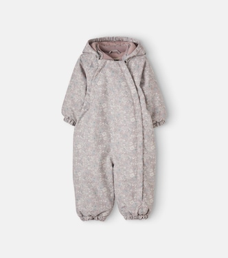 Baby Adi floral hooded snowsuit | Wheat