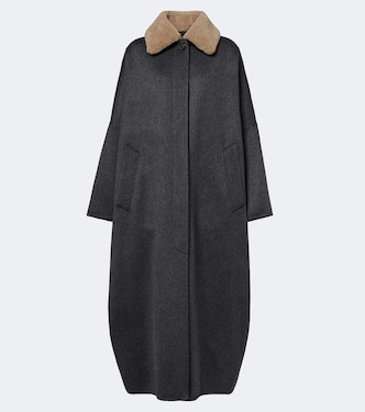Shearling-trimmed cashmere coat  | Brunello Cucinelli