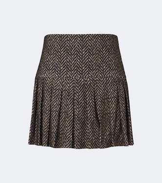 Herringbone pleated miniskirt | Norma Kamali