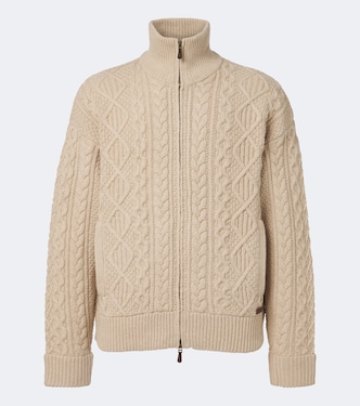 Aran-knit wool and alpaca zip-up sweater | Polo Ralph Lauren