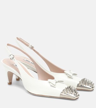 Slingback-Pumps aus Leder | Miu Miu