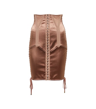 Minifalda de satén y tiro alto | Dolce&Gabbana