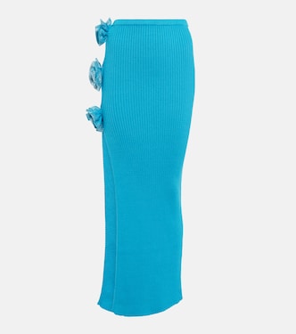 Embellished ribbed-knit midi skirt | Giuseppe di Morabito