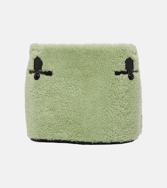 Minifalda de borrego con piel | Blancha