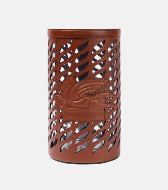 Pegaso leather-trimmed glass vase | Etro