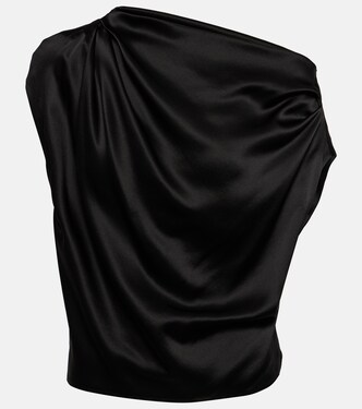 Draped one-shoulder silk top | The Sei