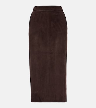 Taylor suede midi skirt | Stouls