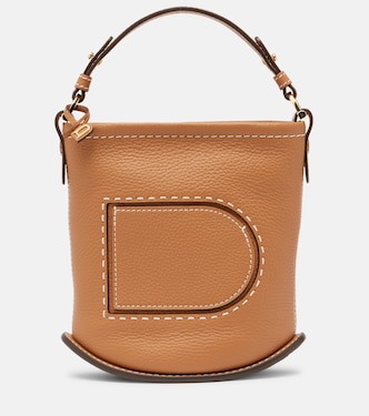 Pin Surpiqué Mini leather bucket bag | Delvaux
