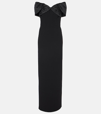 Athena caped crêpe gown | Rebecca Vallance