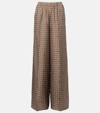 Pantalon ample Vischio imprimé en satin de soie | Max Mara