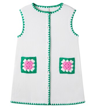 Crochet-trimmed cotton-blend dress | Zimmermann Kids