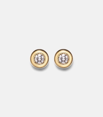 Pavé 18kt gold earrings with diamonds | David Yurman