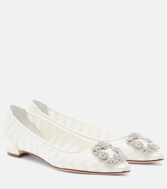 Hangisi embellished organza ballet flats | Manolo Blahnik