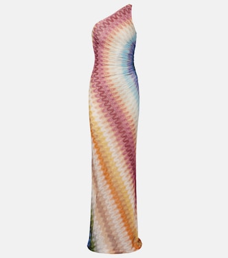 One-shoulder gathered maxi dress | Missoni