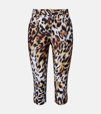 Pantalon capri à imprimé léopard | Norma Kamali